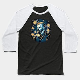 Van Gogh: Starry Portrait Baseball T-Shirt